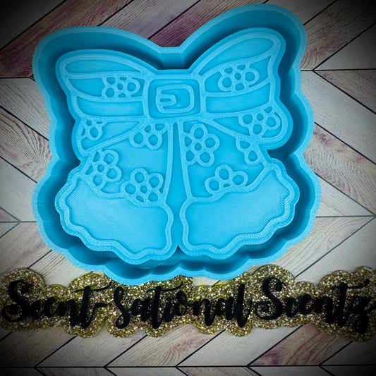 Floral Santa Bow mold(269)
