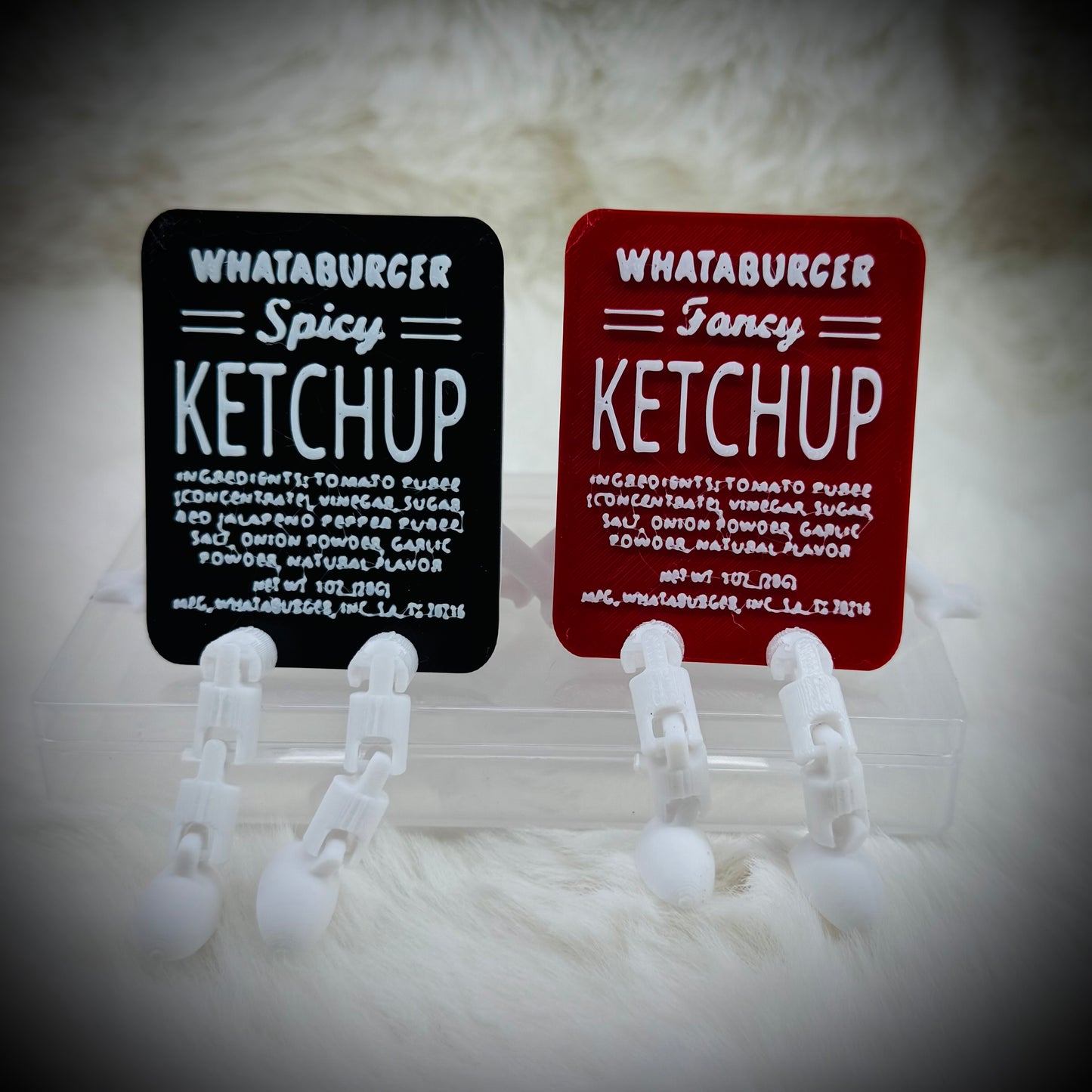 What-a-burger Fancy/Spicy Ketchup desk sitters(pair)