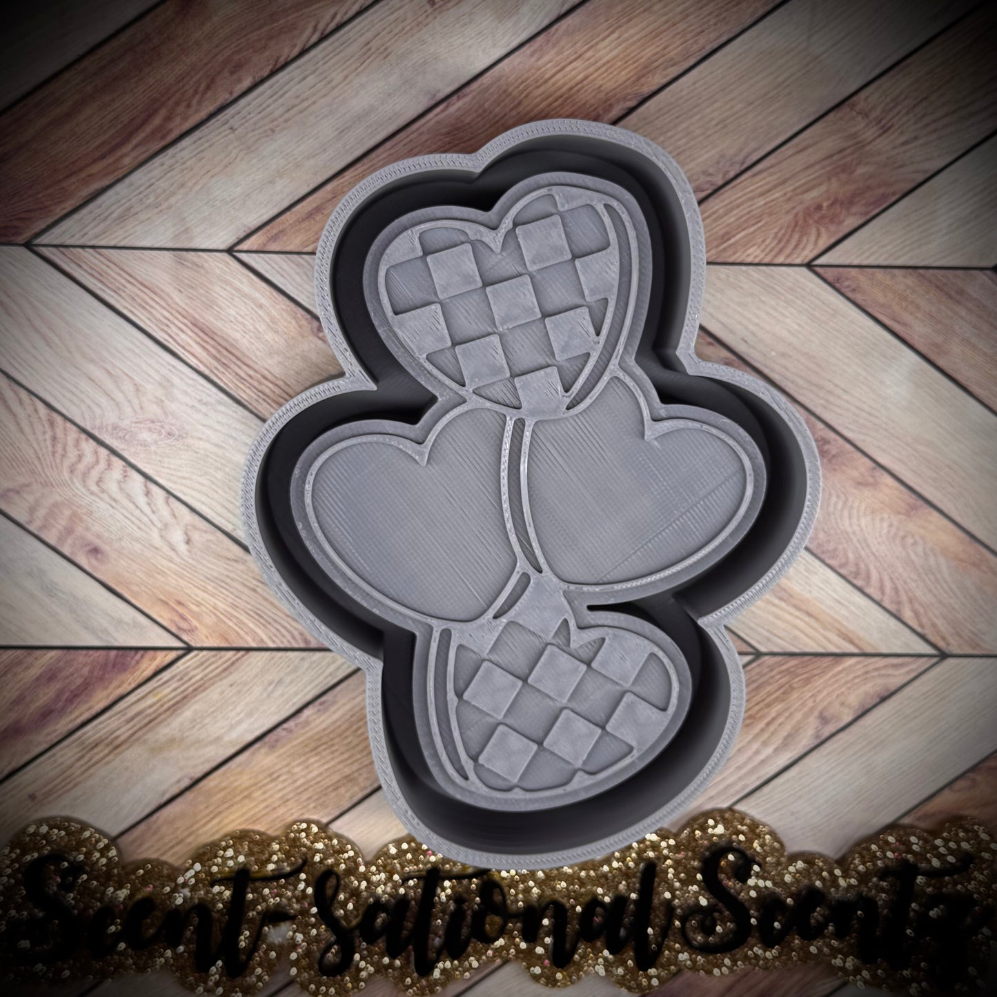 Checkered Heart Stack mold(404)