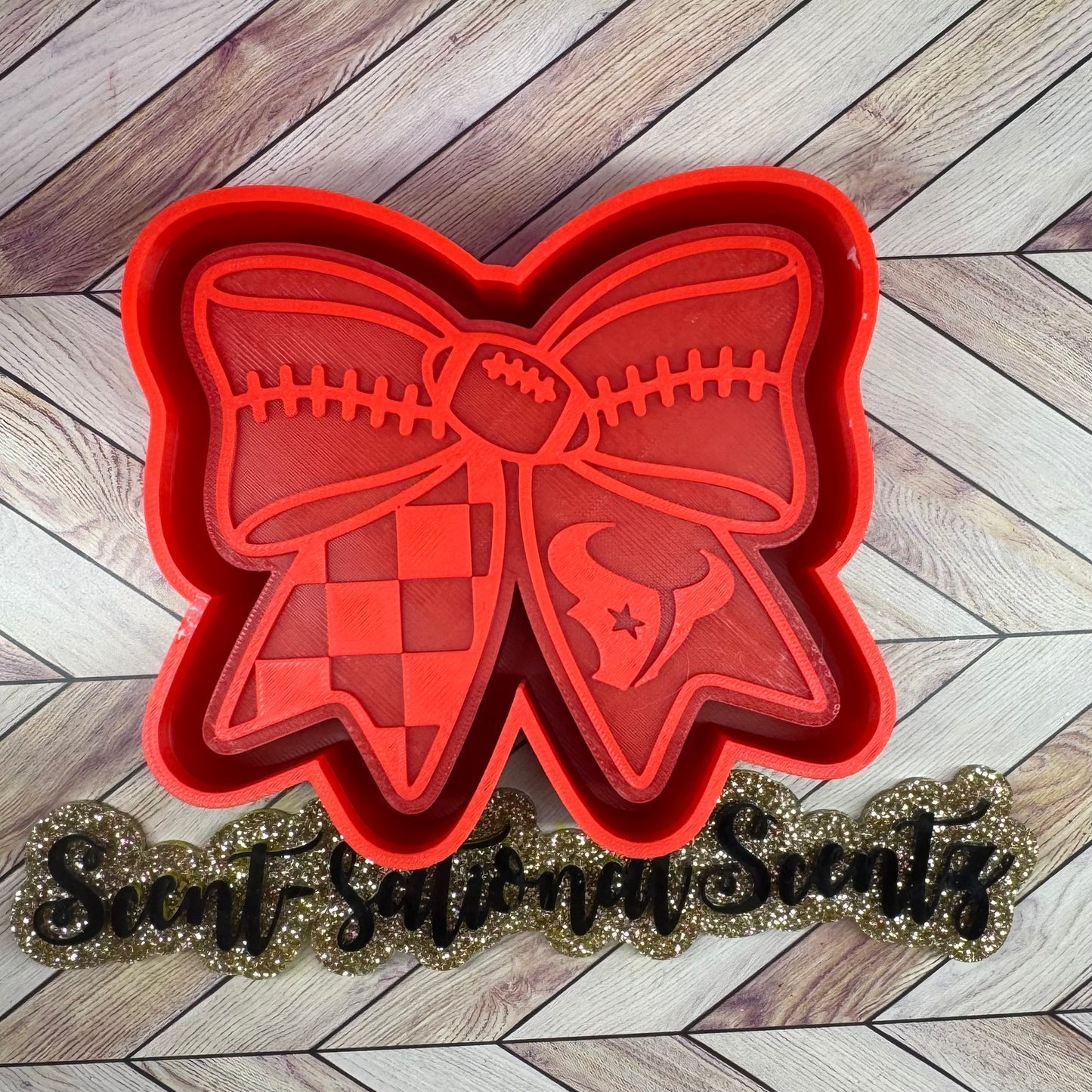 Checkered Football Bow(241-248)