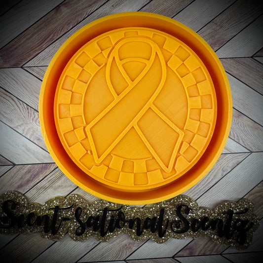 Checkered Awareness Ribbon Round mold