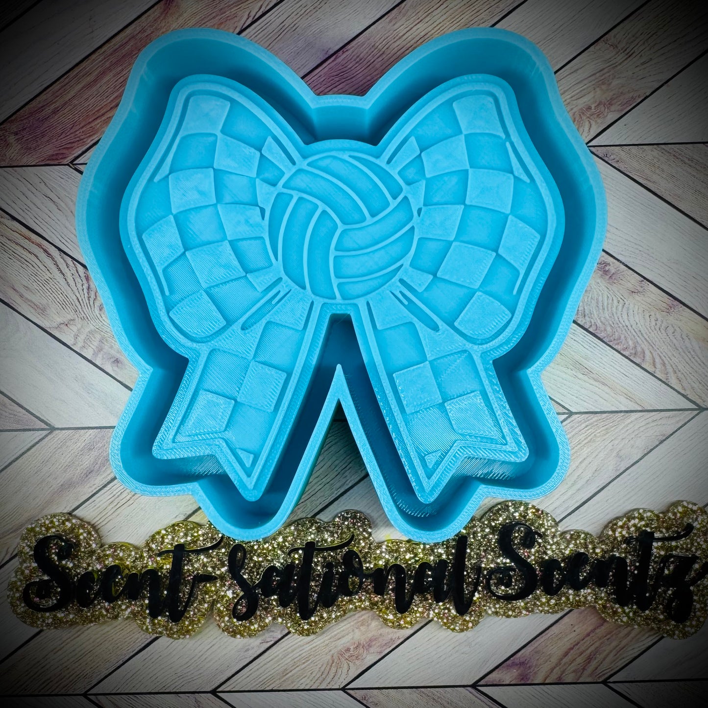 Checkered Volleyball Bow mold(270)