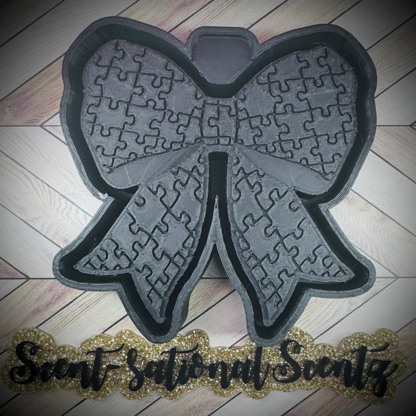 Puzzle Piece Bow Freshie Mold(135)