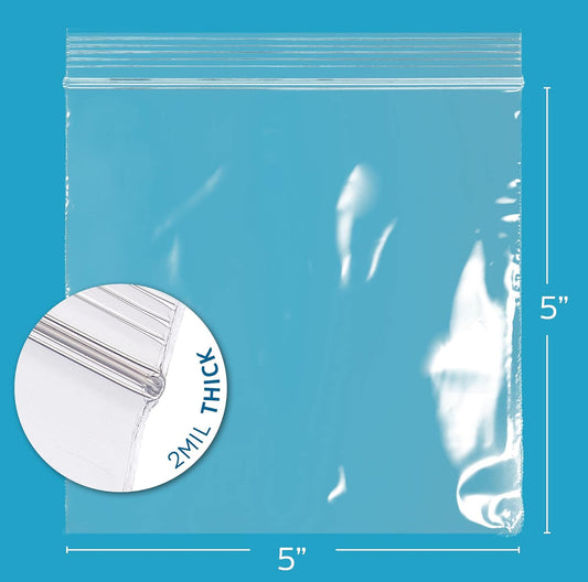 5x5 Polypropylene Bags - 2mil - 100ct