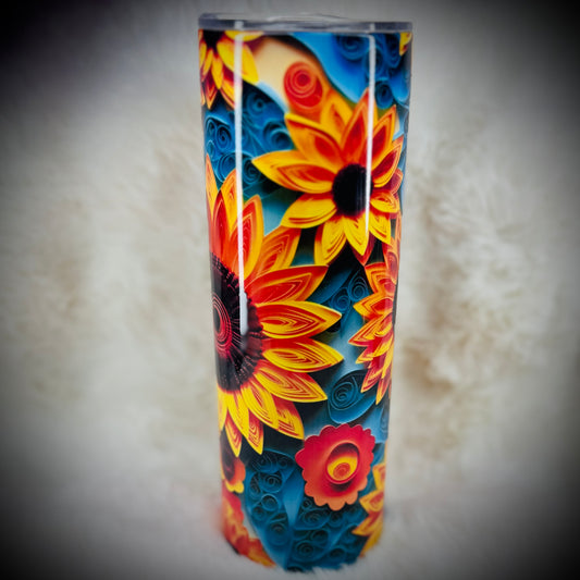 20oz tumbler - Sunflower art