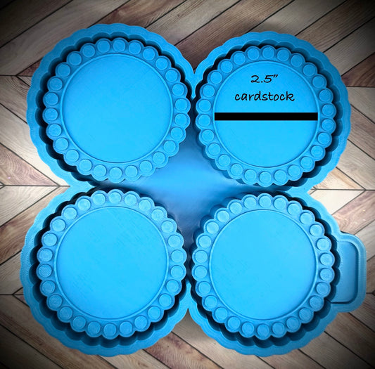 Scalloped 2.5” Round Cardstock Tray mold