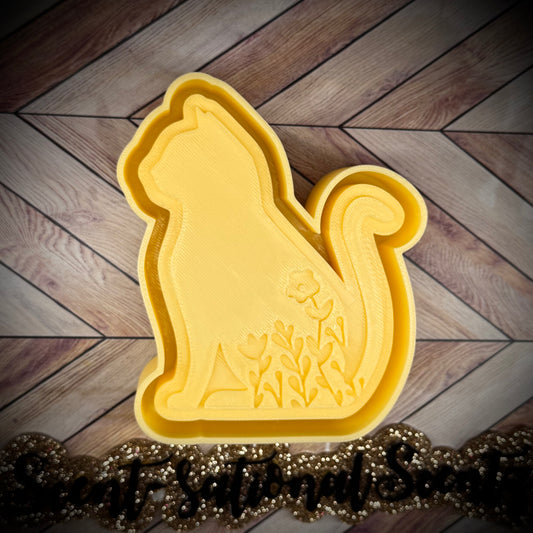 Floral Cat mold(397)
