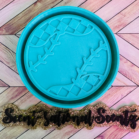 Baseball Checkered round mold(102)