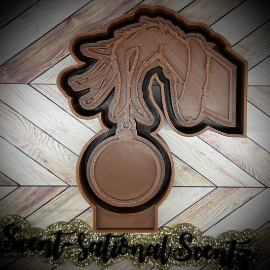 Grinch hand w/ornament cardstock optional