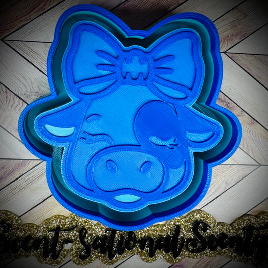 Cute Dairy Cow w/Bow mold