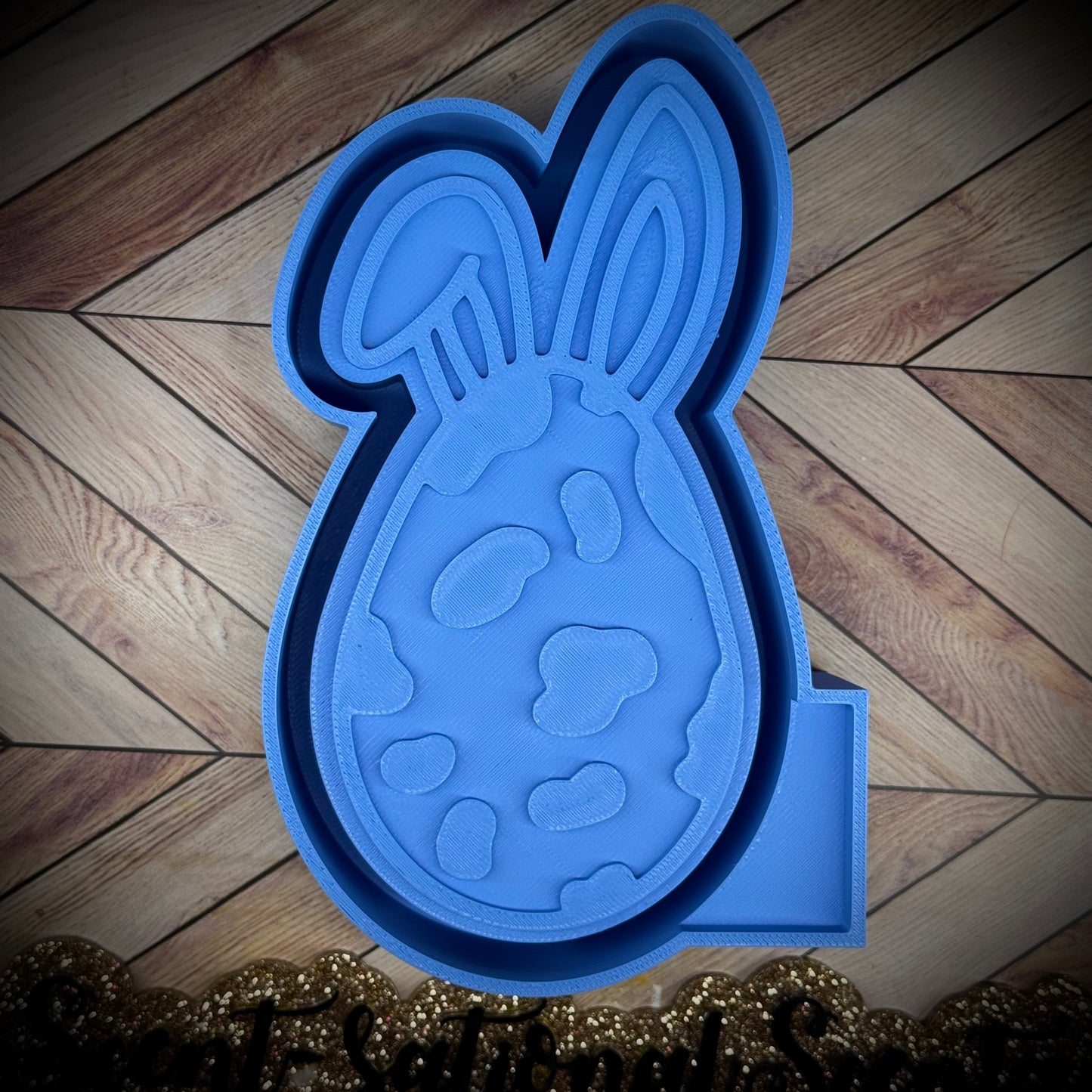 Cow Print bunny ear Easter egg mold(407)