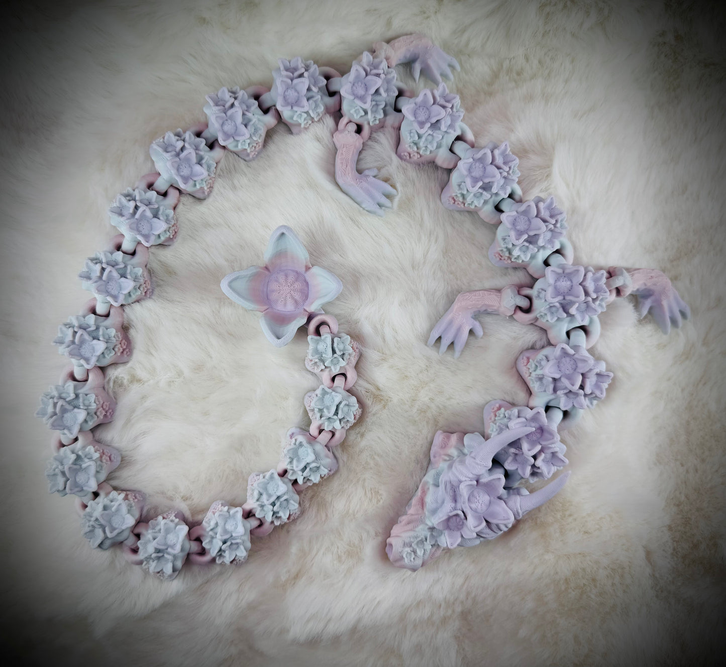 3D Printed Pastel Matte Lotus Dragon