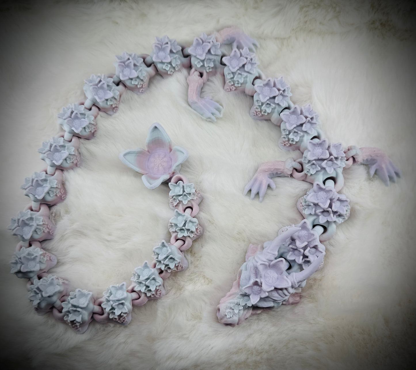3D Printed Pastel Matte Lotus Dragon