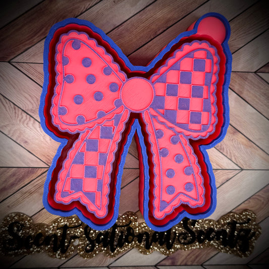 Polka Dots & Checkers bow mold(439)