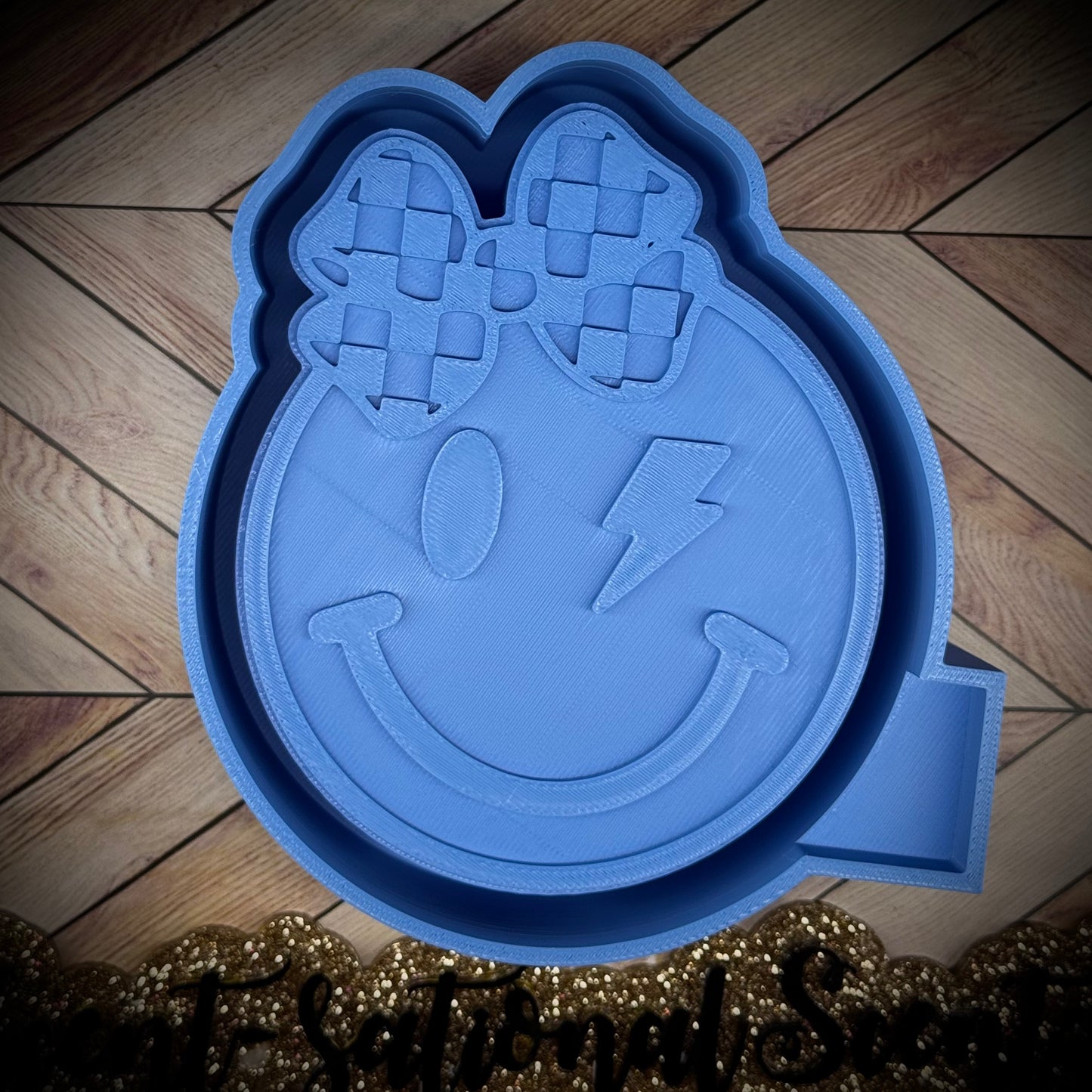 Checkered Bow Smiley mold(514)