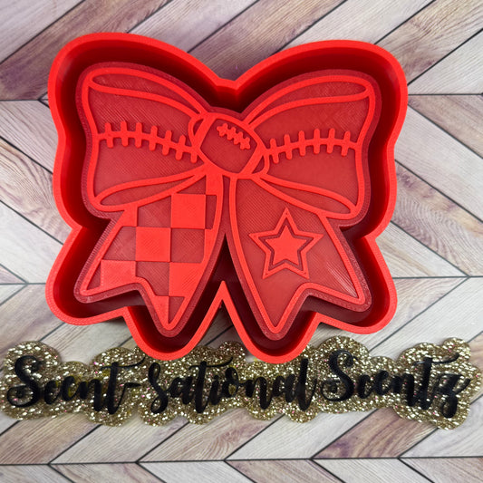 Checkered Football Bow(241-248)