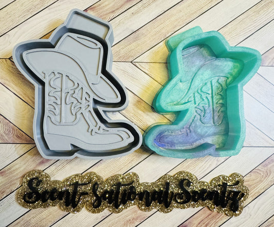 Western Boots & Hat Freshie Mold(156)
