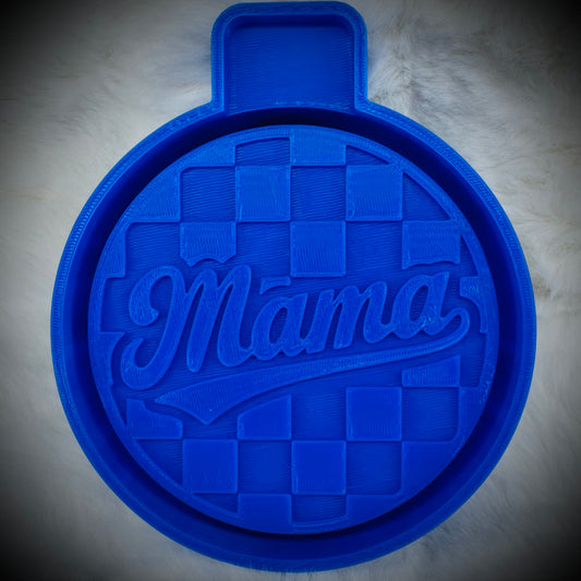 Mama Checkered Round Freshie Mold