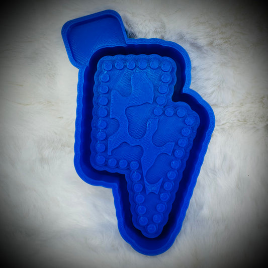 Cow Print Lightning Bolt Freshie Mold(45)