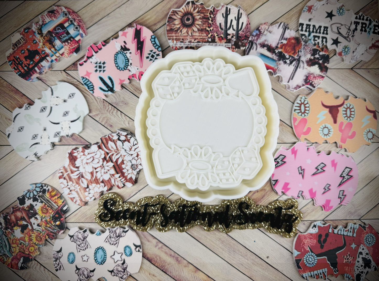 Oval Western Frame w/Cardstock Freshie Mold-(223)