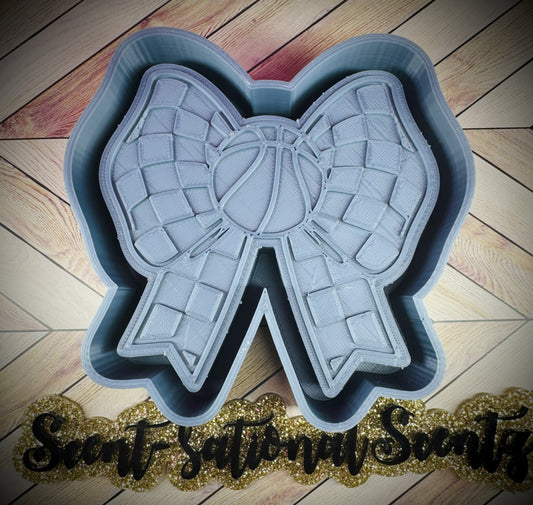 Basketball Checkered Bow Freshie Mold