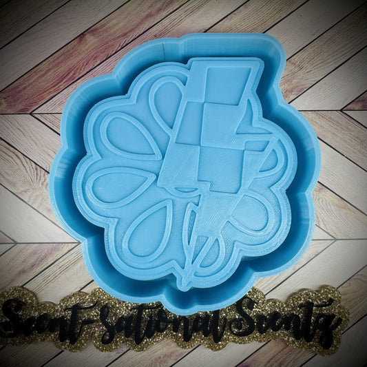 Checkered Bolt Turquoise Freshie Mold