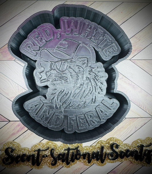 Red, White And Feral Freshie Mold