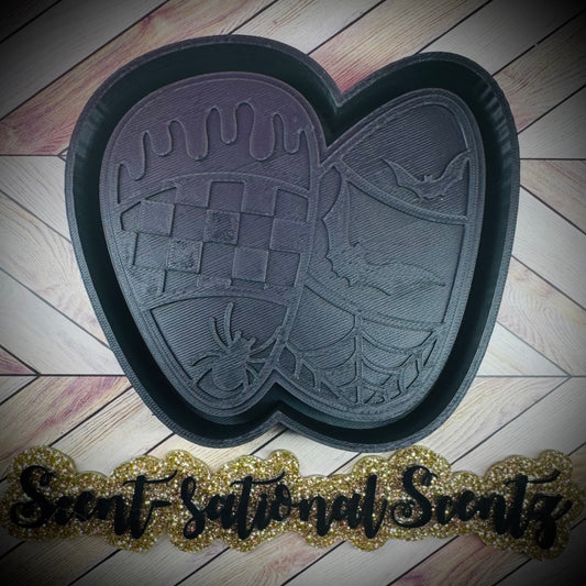 Checkered Bats Candy Corn Freshie Mold