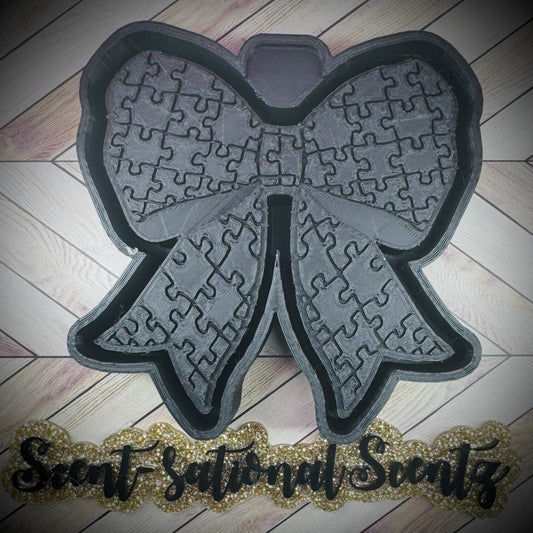 Puzzle Piece Bow Freshie Mold(135)