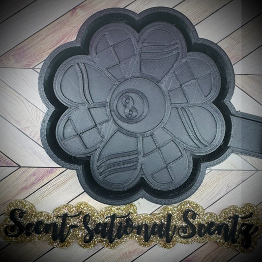 8 Ball Groovy Flower Freshie Mold(40)