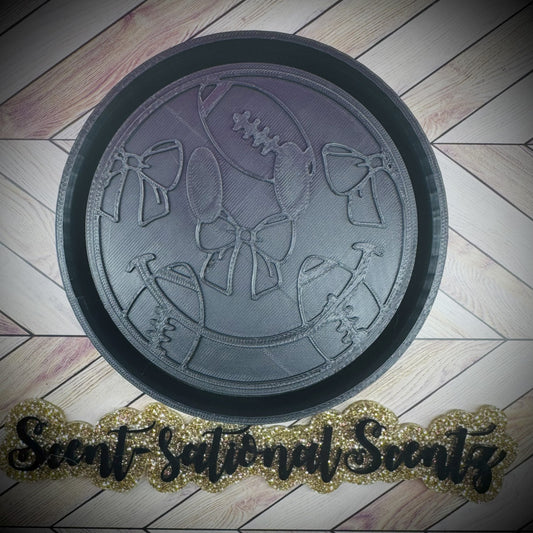 Football Bow Happy Face Freshie Mold