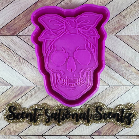 Skelly Girl w/Bandana Freshie Mold(250)